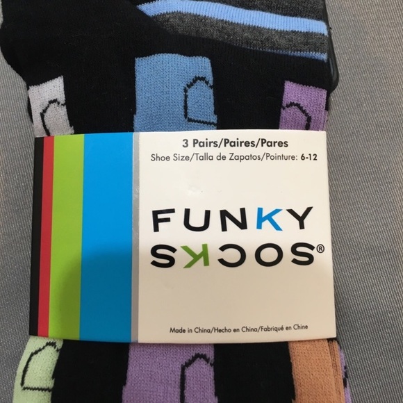 NWT Funky Socks 3 Pack Shirt Design Socks - Picture 6 of 7
